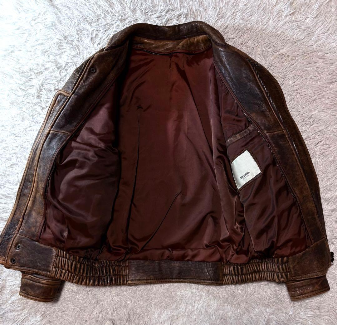 やは✨00s A2 leather jacket brown y2k