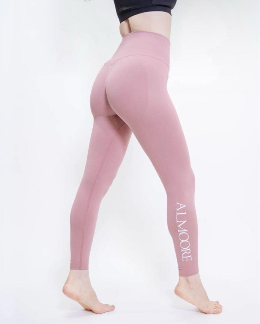 【美品】ALMOORE ヒップアップレギンスサイドロゴ Sサイズ