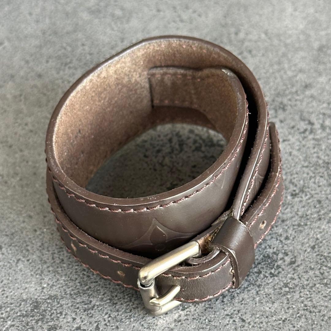 Louis Vuitton モノグラム レザー ブレスレット バングル LV