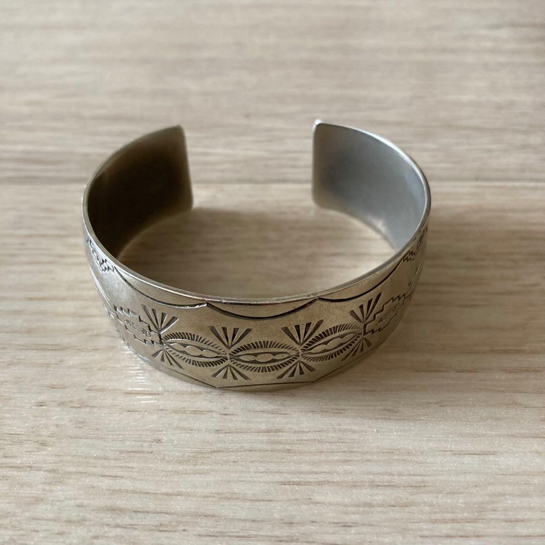 Navajo Sterling Silver ナバホ族 バングル M 刻印