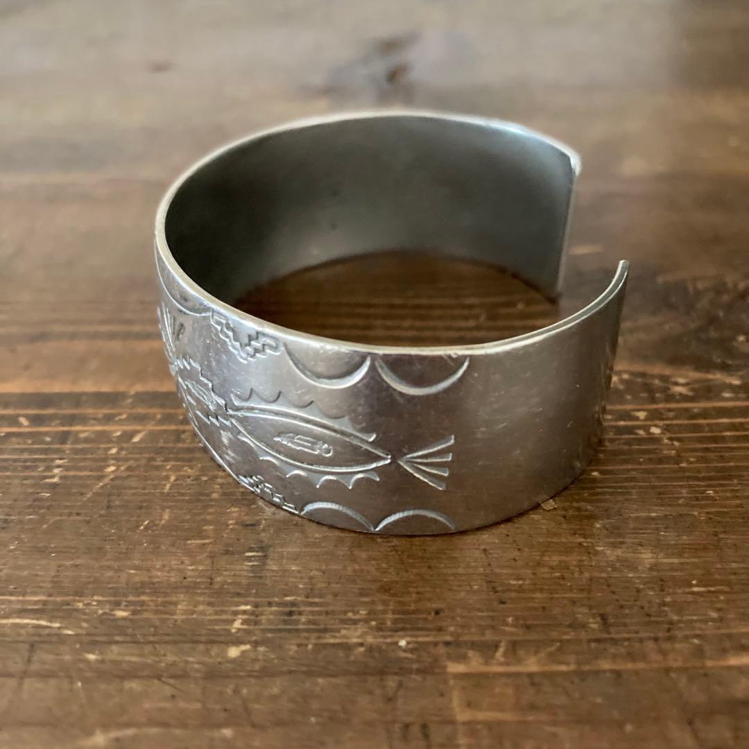Navajo Sterling Silver ナバホ族 バングル M 刻印