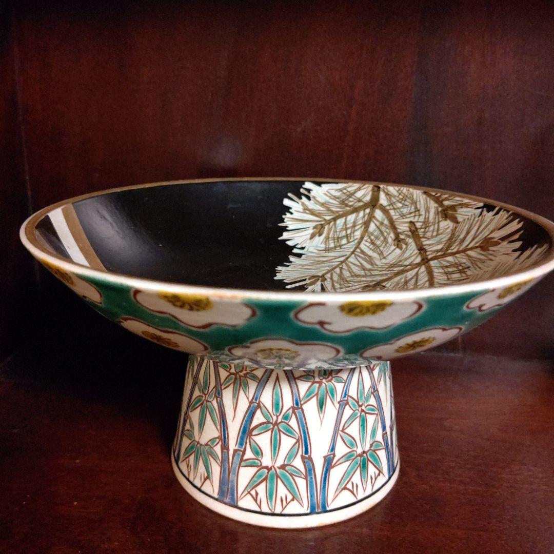 上出喜山　九谷焼 菓子器