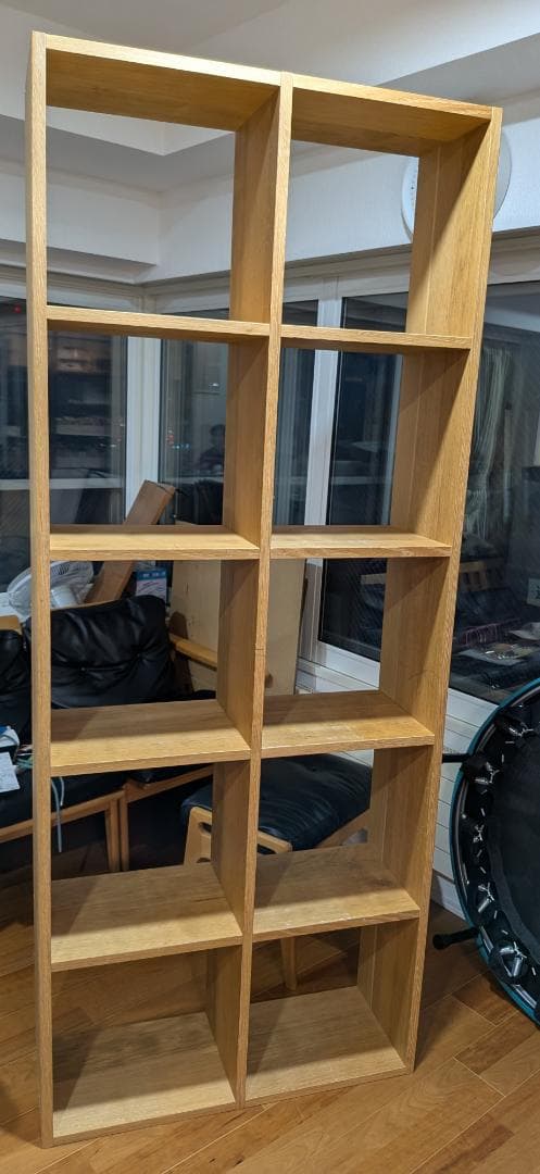 送料無料 無印 スタッキングシェルフセット・５段×２列・オーク材