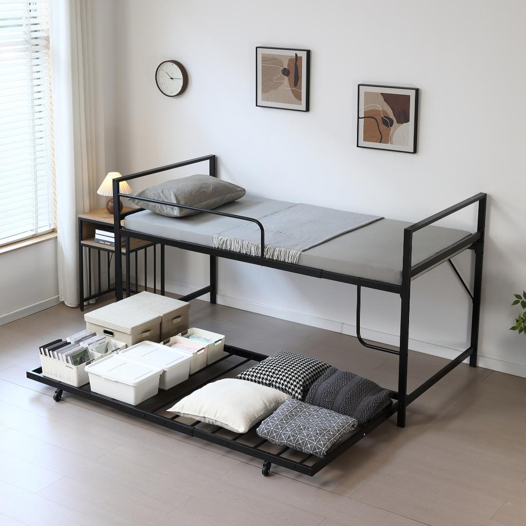 【高さ110cm】ロフトベッド 高いベッド 親子ベッド 耐震 ベッド　BLACK