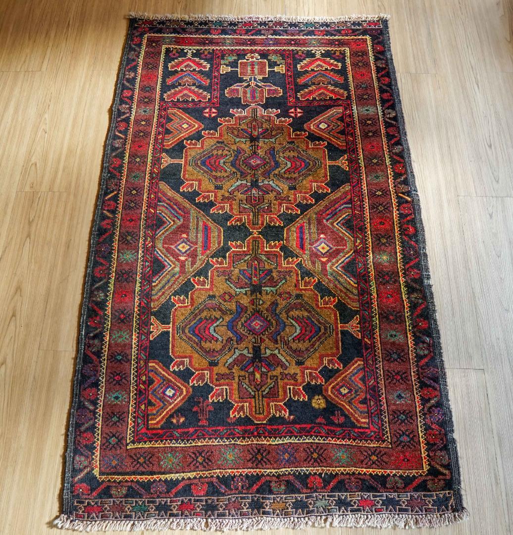 148×84cm トライバル ラグ ヴィンテージ ラグ ペルシャ バルーチ