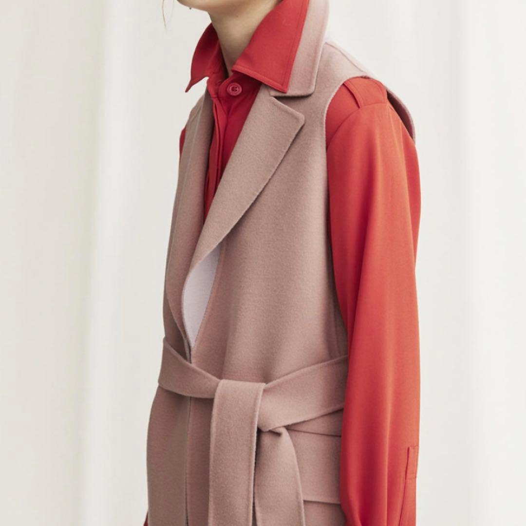 ストラスブルゴ×ロロピアーナ　ダブルフェイスウールジレ　ロングベスト