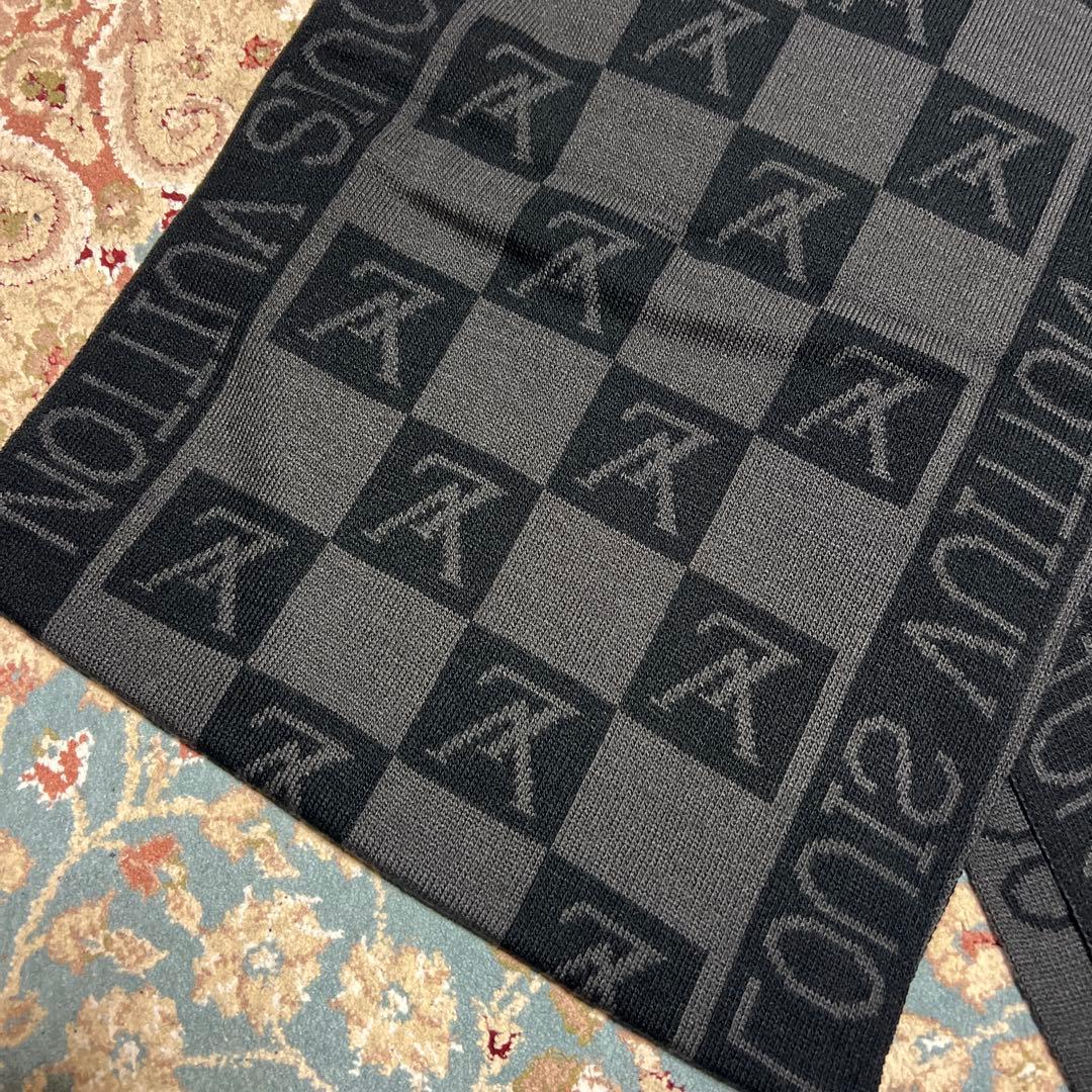 本日のみ！LOUIS VUITTON ブラック チェック マフラー