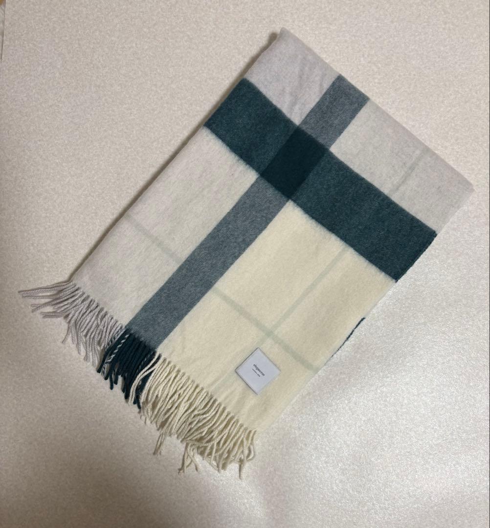 【elegancese】ピュアカシミヤ100% チェック大判マフラー／ストール