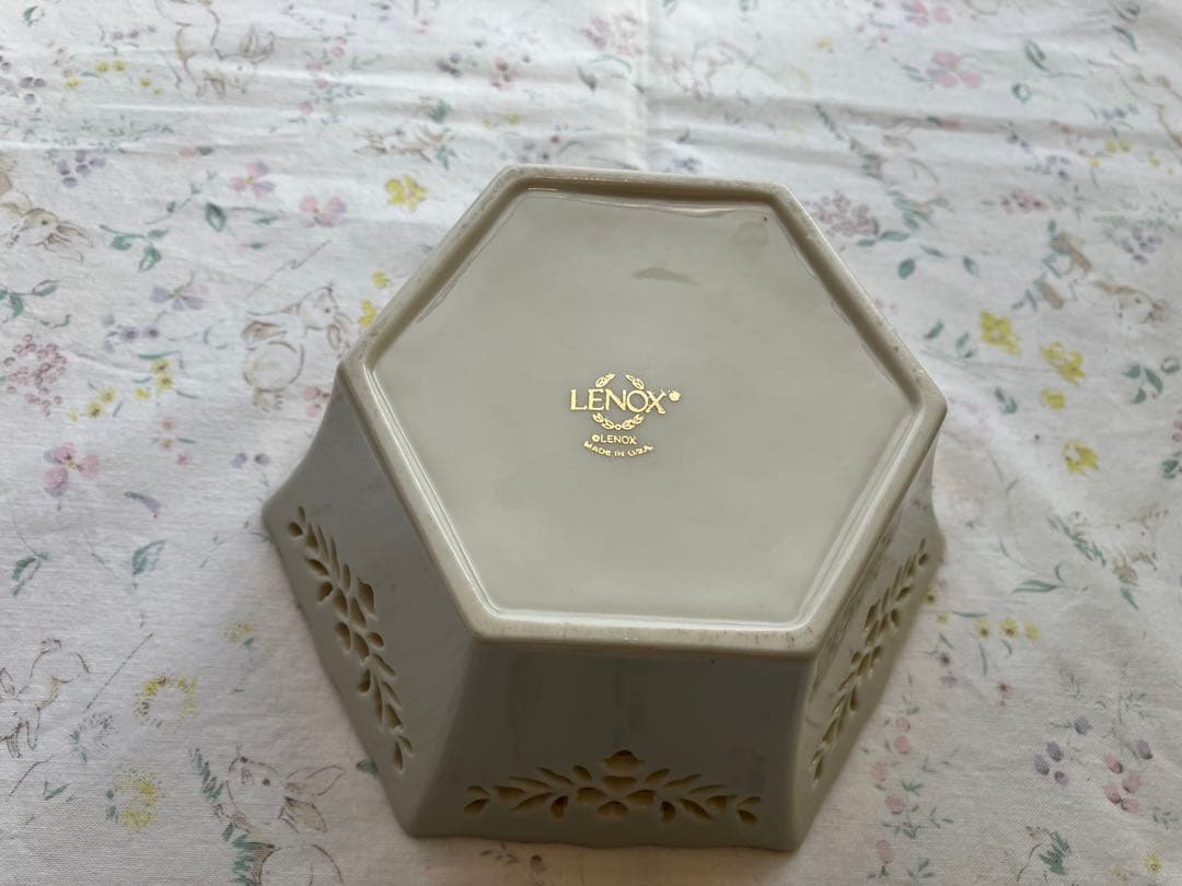 レノックス ビンテージ 金彩 ハート透かし 大小二個セット ギフトボックス入り