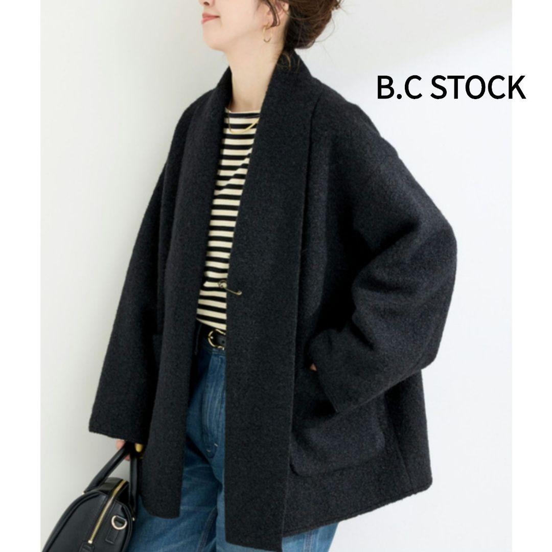 人気完売品　ベーセーストック ブークレージャージ着流しコート　極美品　現行　黒