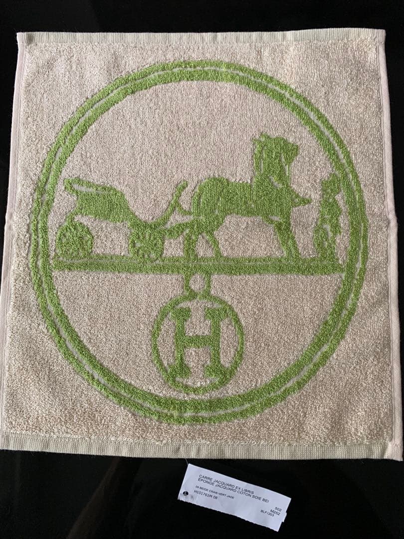 エルメス タオルハンカチ 馬と馬車デザイン