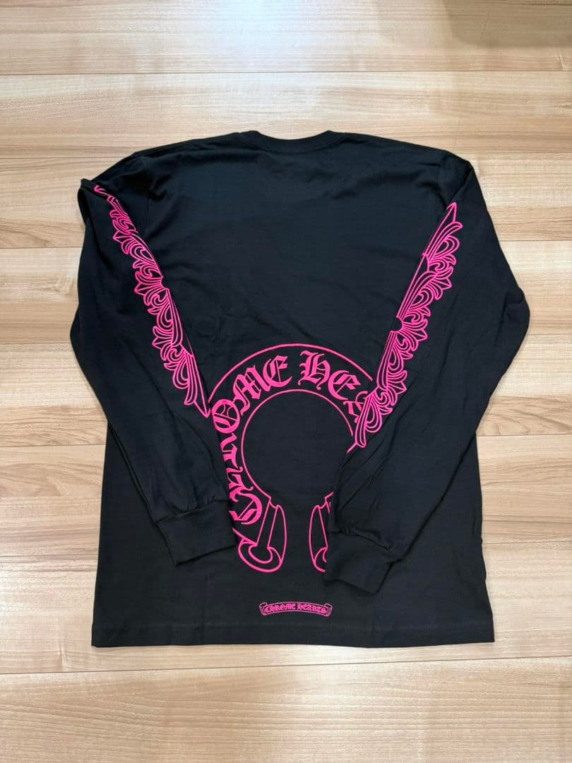 クロムハーツ ロンt フローラル クロス ピンク パーカー 長袖 ホースシュー