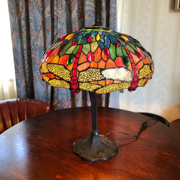 ステンドグラス　トンボ　大サイズ　アンティーク