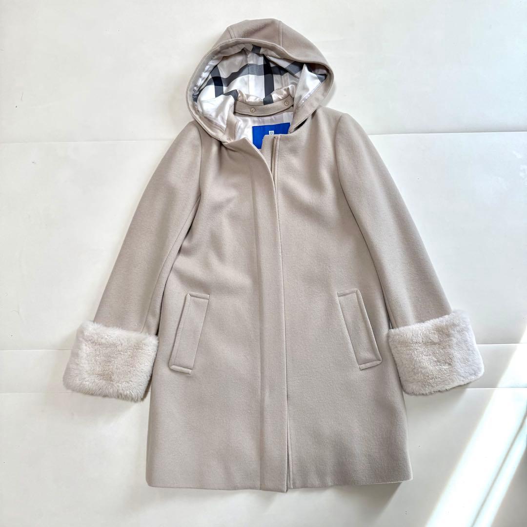【極美品】バーバリーブルーレーベルクレストブリッジ　フーデットコート　本田翼着用