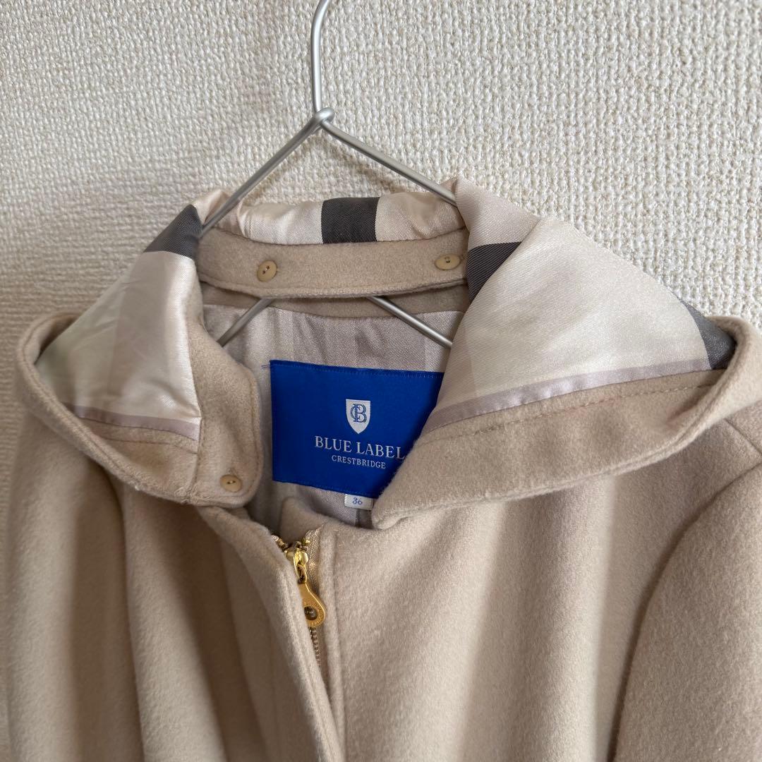 【極美品】バーバリーブルーレーベルクレストブリッジ　フーデットコート　本田翼着用