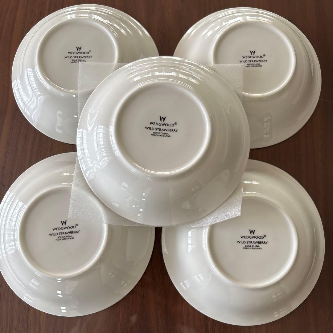 ウェッジウッド☆ワイルドストロベリーサラダソーサー5個セット