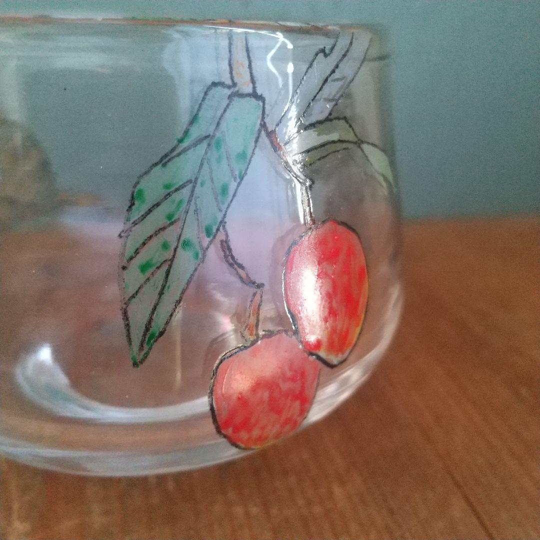 美品　木越あい　しりとり文グラス　ネコ　マウンテンゴリラ　ガラス作家