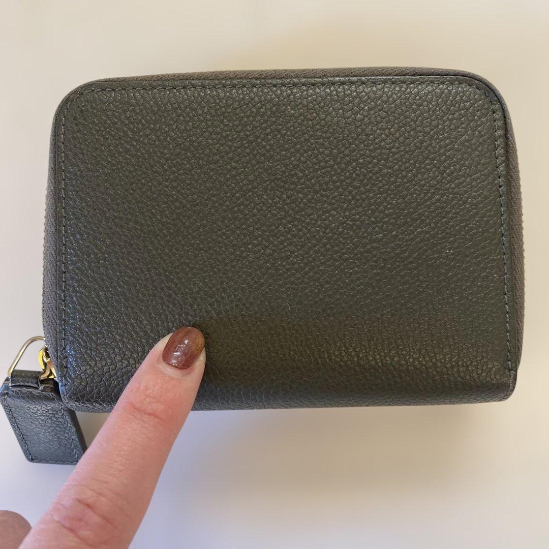 〈美品〉SAINT LAURENT PARIS 折り財布 レザー カーキ　箱有り