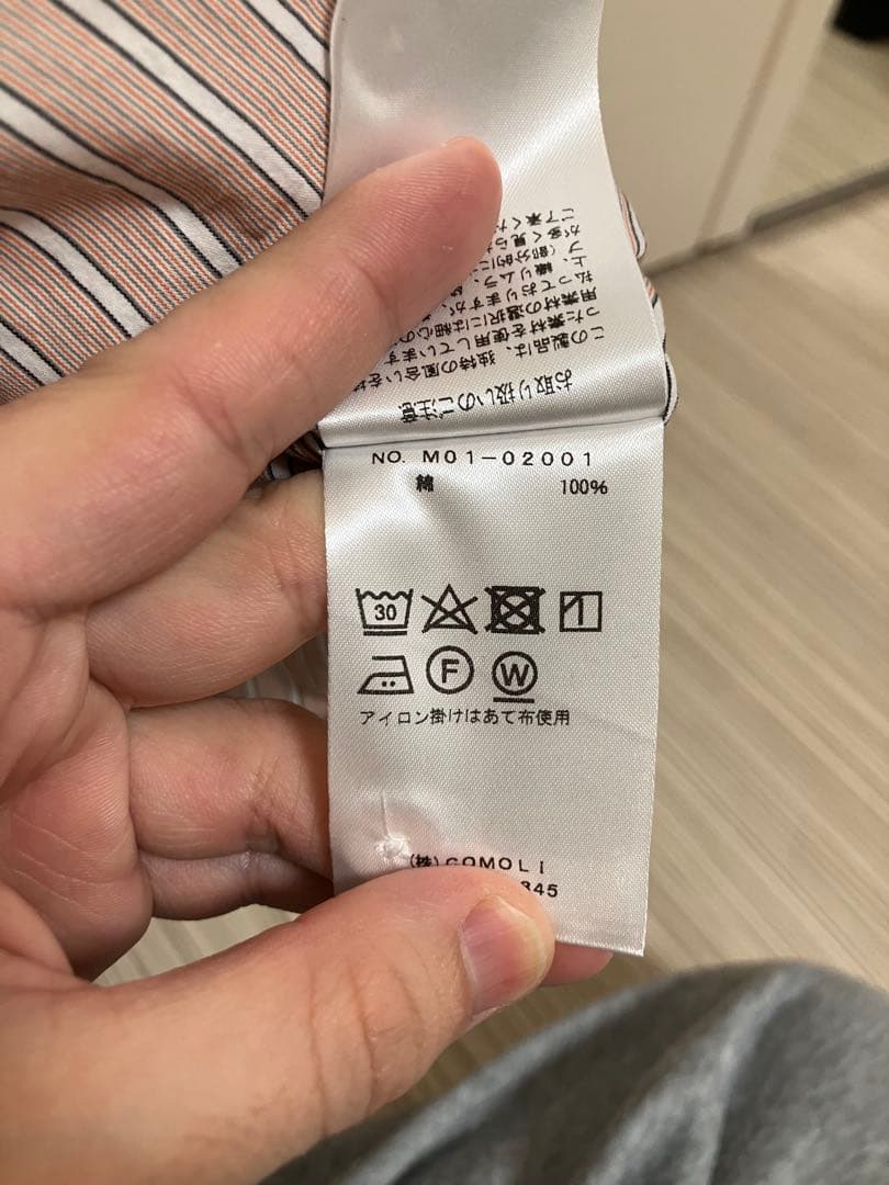 18SS COMOLI コモリシャツ ピンクストライプ