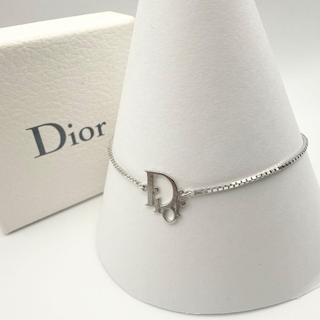 2882　保存箱付き極美品✨　Dior　ブレスレット　シルバー　CD ロゴ　刻印