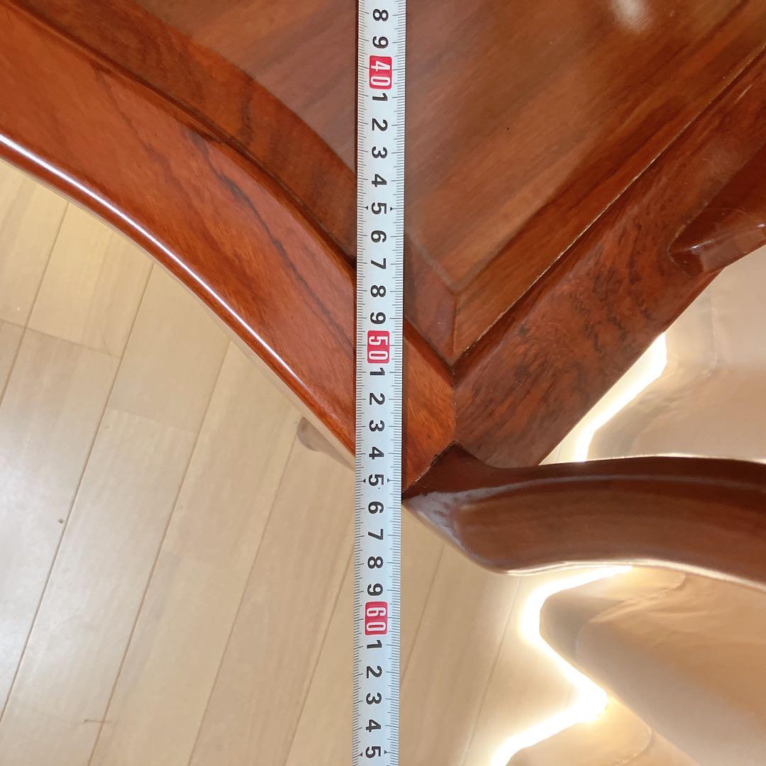 【ビンテージ】唐木調 透かし彫り アームチェア 無垢材 中国家具