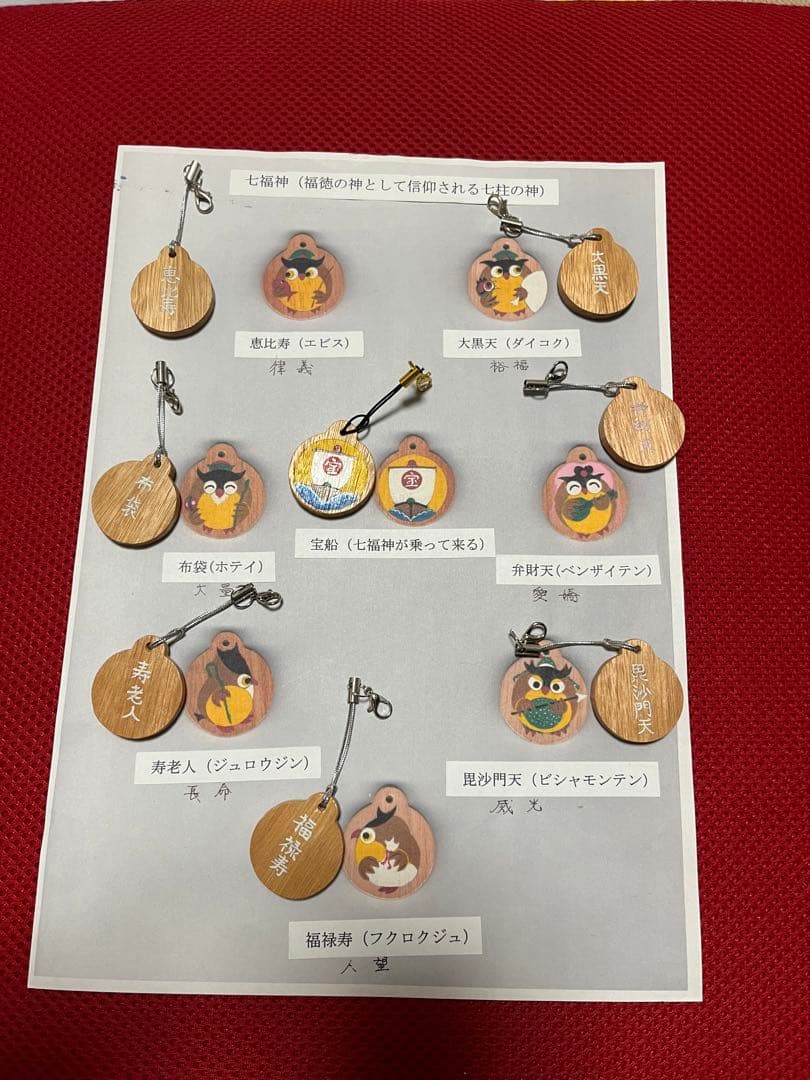 幸運を呼ぶと言われる「七ふくろう神」手作りストラップ