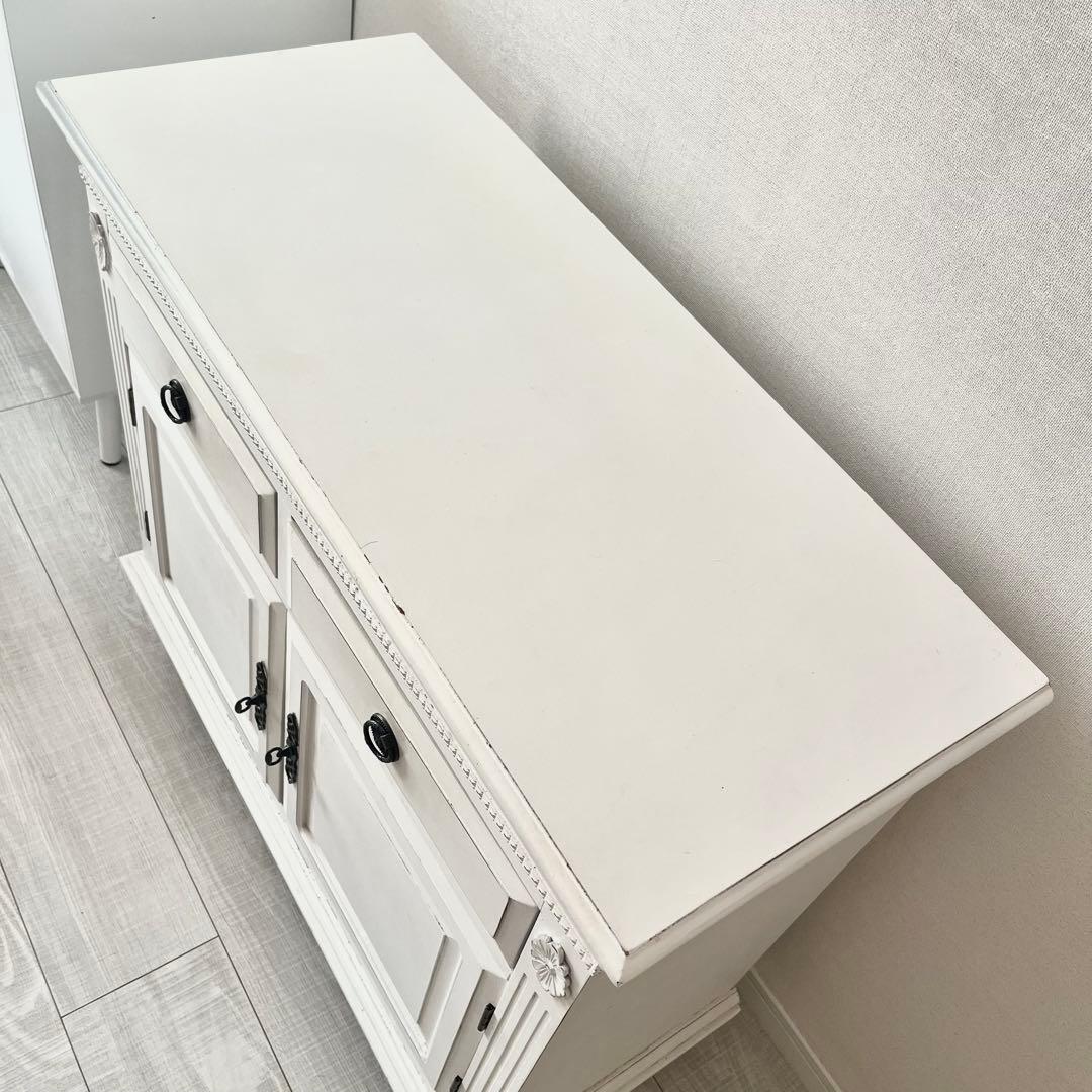 ロココ調 アンティーク ホワイトクラシック キャビネット