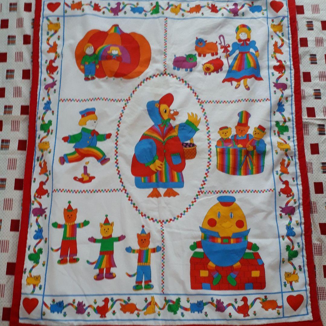 USA ヴィンテージ　マザーグース　ベビーブランケット　ハンドメイド