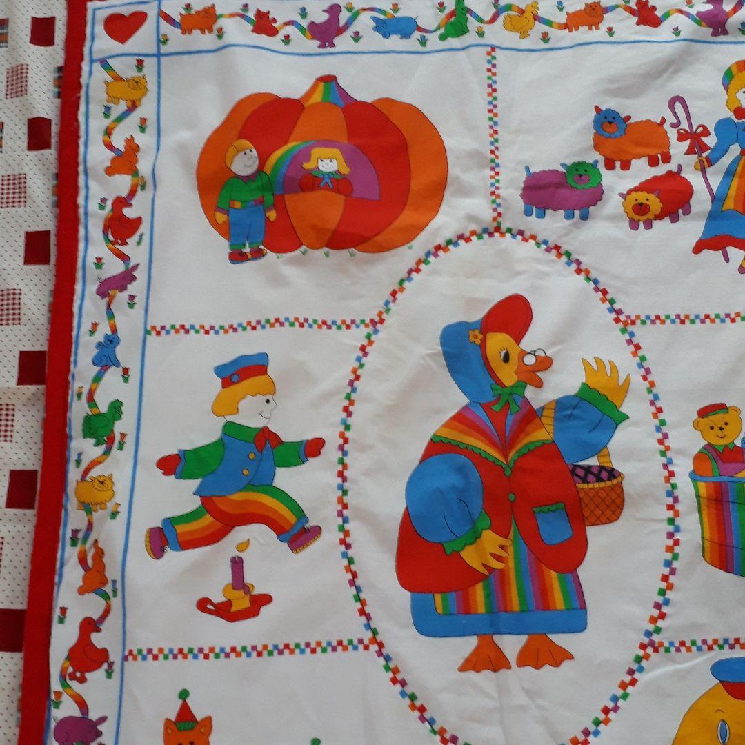 USA ヴィンテージ　マザーグース　ベビーブランケット　ハンドメイド