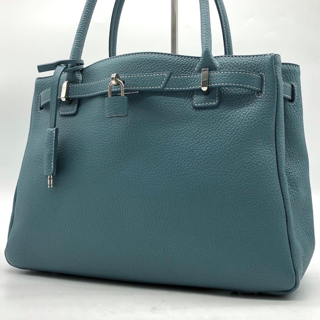 ✨極美品✨傳濱野 トートバッグ ミーティア 皇室御用達 レザー セピアブルー