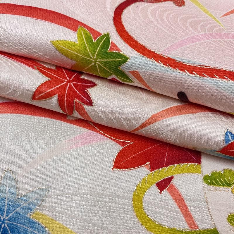 505ag82◎七五三 三歳 女の子 セミアンティーク着物のみ 駒鈴芝◎美品