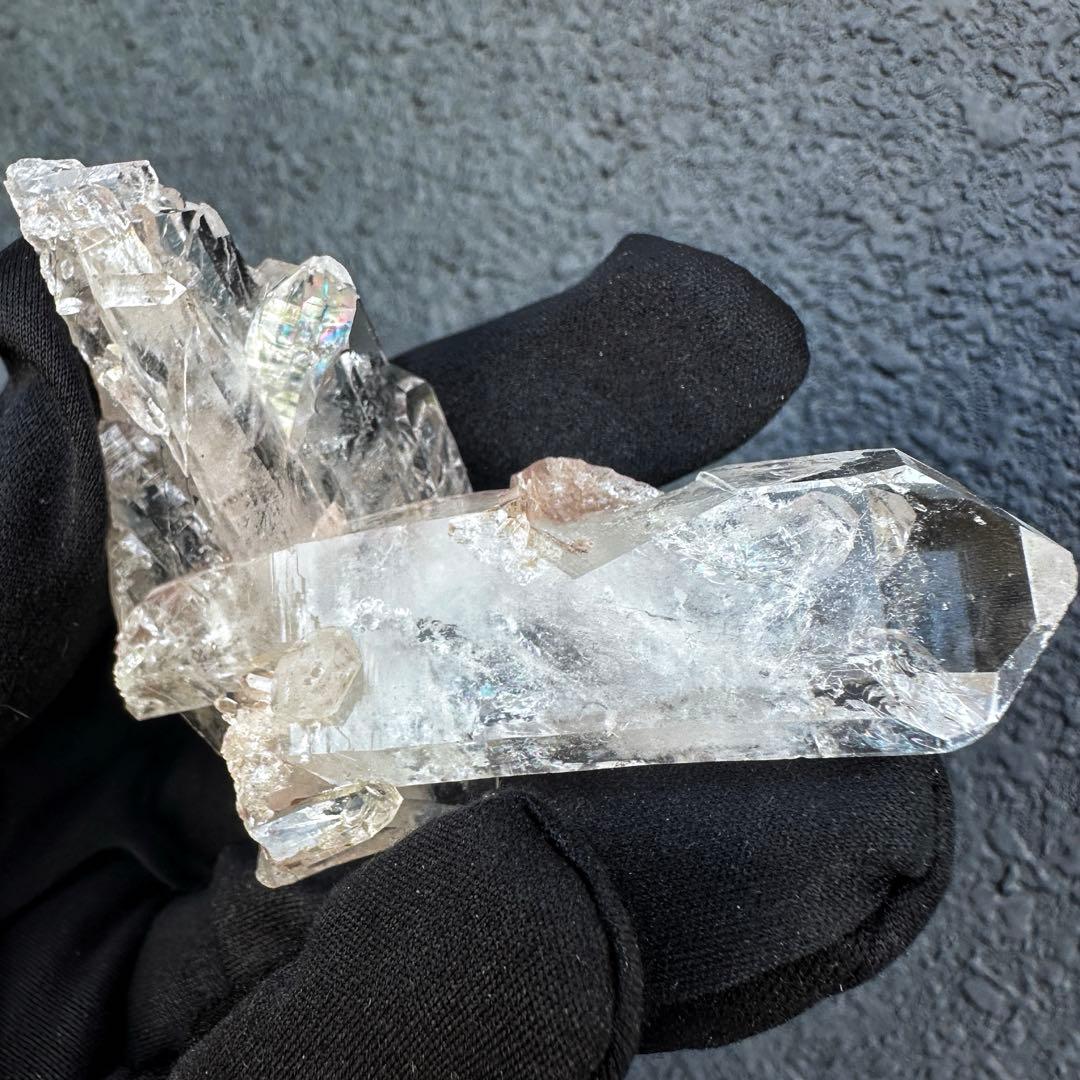 爆レア❗️高透明度❗レインボー♡ピンクレムリアンクォーツクラスター水晶A1364