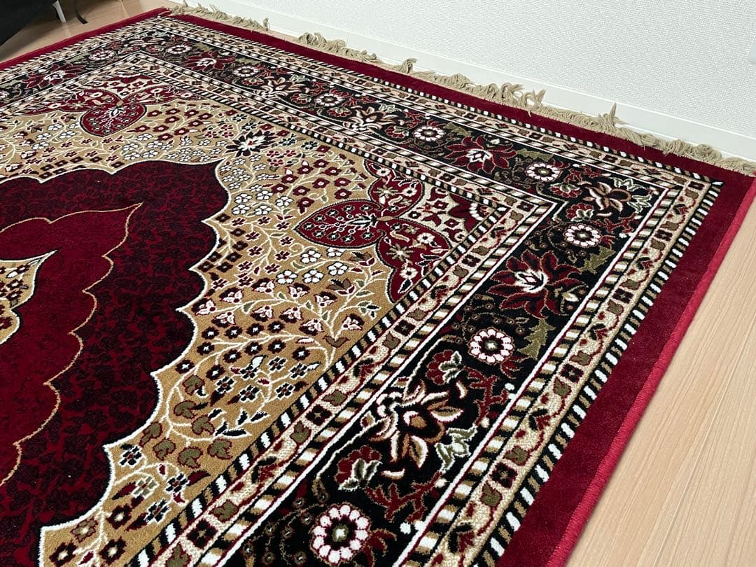 ペルシャ風花柄ラグ 286×177cmエスニック