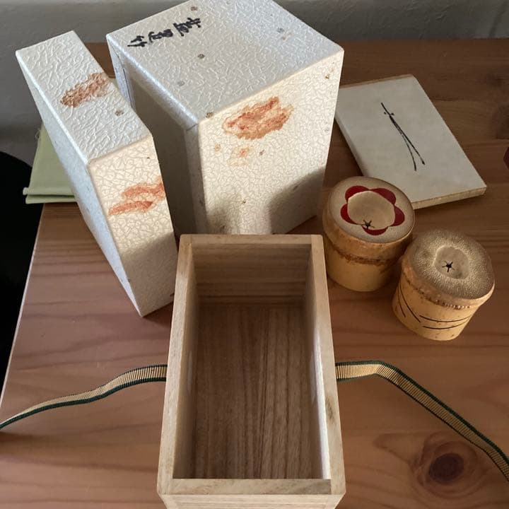 岩木秀斎 竹蓋置 松竹梅 一双★共箱・布・紙箱