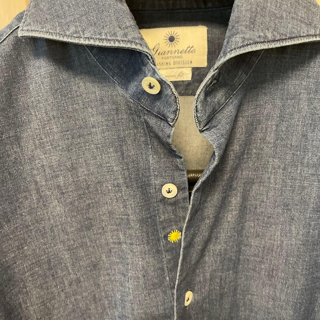 ジャンネット カッタウェイシャツ コットン デニム ハイパーストレッチ