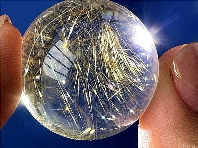 ★AAA級天然ゴールドルチルクォーツ丸玉B88P1/351P06C