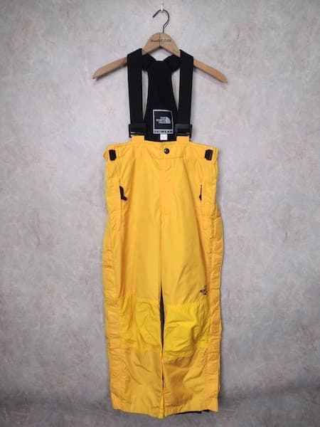 ノースフェイス サスペンダー付きスノーパンツ◆スキー/スノボー/メンズM/黄色