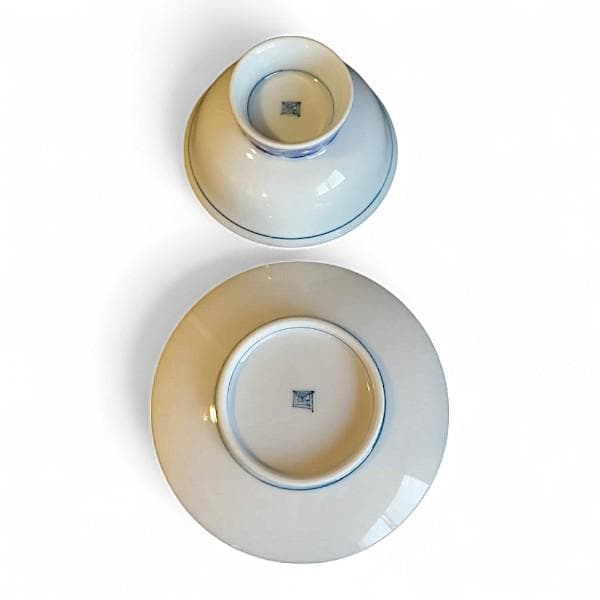 伊万里鍋島焼　畑萬陶苑　紫陽花紋　高台付き小鉢　揃　５客　染付