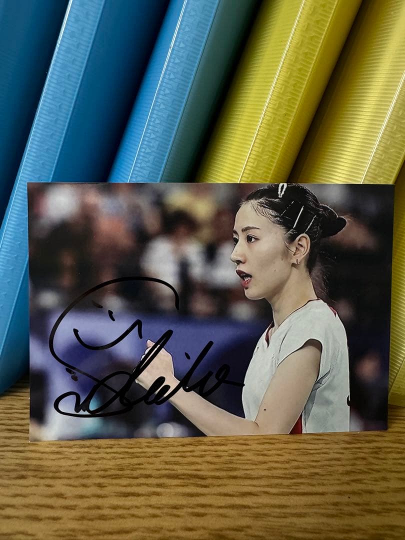 バドミントン 志田千陽 直筆サイン入り写真 ② シダマツペア パリオリンピック