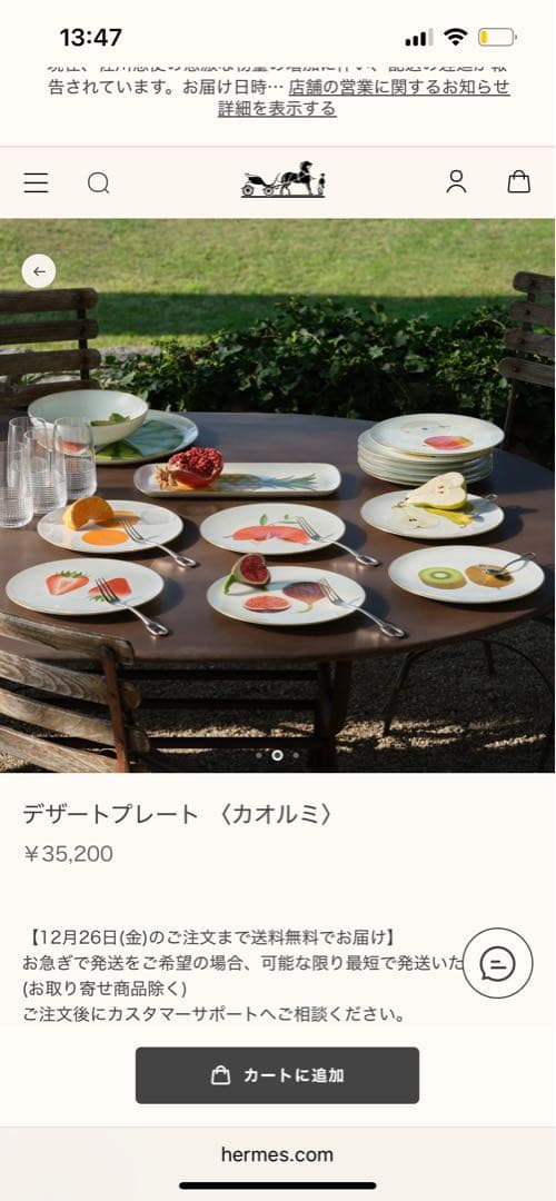 HERMES デザートプレート（カオルミ）