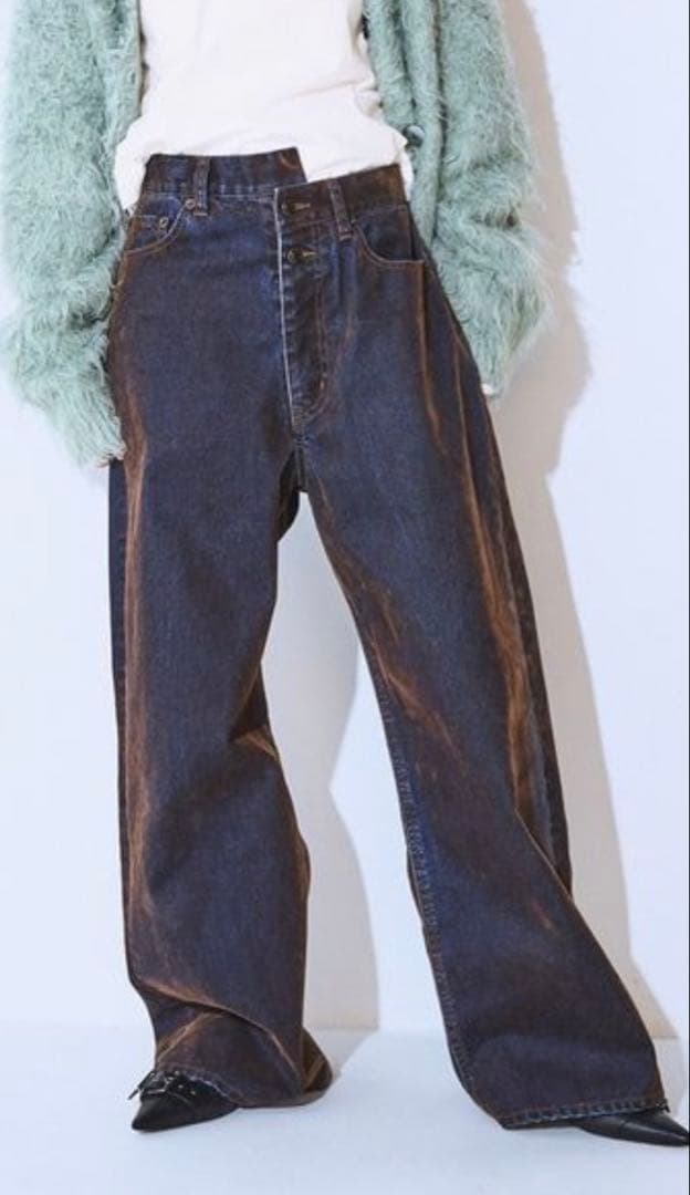 ジーナシスジーンズ デニム デニムパンツ フロッキーワイドデニム10450円