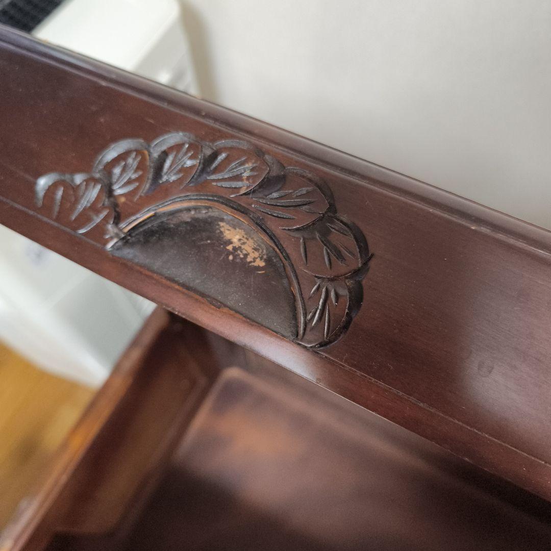 アンティーク木製ベンチ収納 中国 工芸品 玄関収納