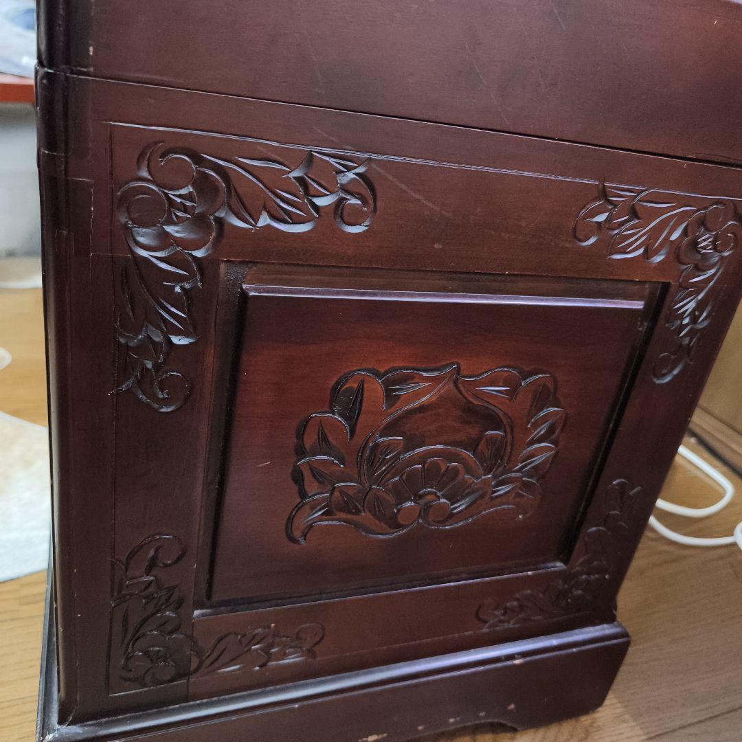 アンティーク木製ベンチ収納 中国 工芸品 玄関収納