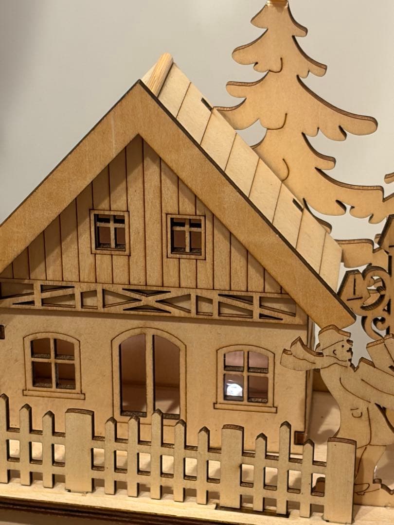 北欧ノルディックの木製アドベントカレンダーX'mas 乾電池式ライト