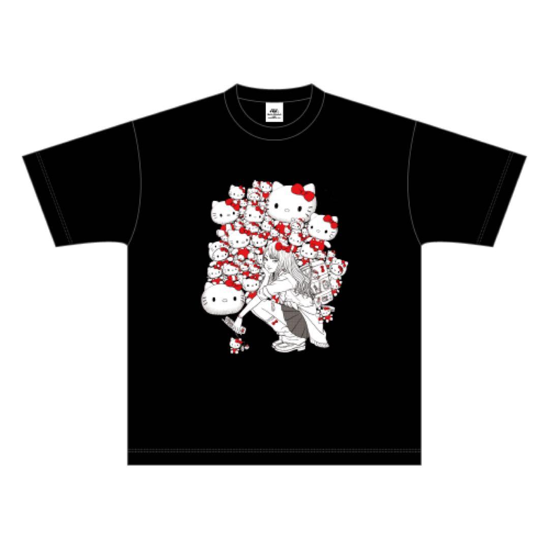 伊藤潤二×サンリオキャラクターズ ラギットTシャツ ギャル富江×ハローキティ