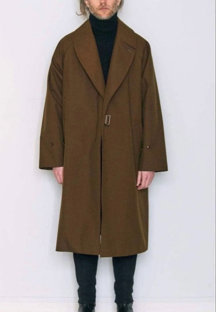 正月特価！COMOLI 18AW ウールサージタイロッケンコート ブラウン 1