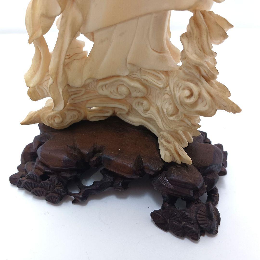 Y2293-2 高級彫刻 観音像 置物 細密彫刻 総重量365.7g　ten