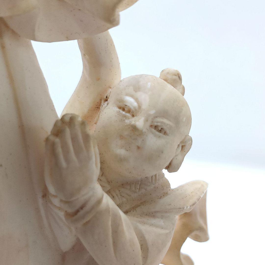 Y2293-2 高級彫刻 観音像 置物 細密彫刻 総重量365.7g　ten