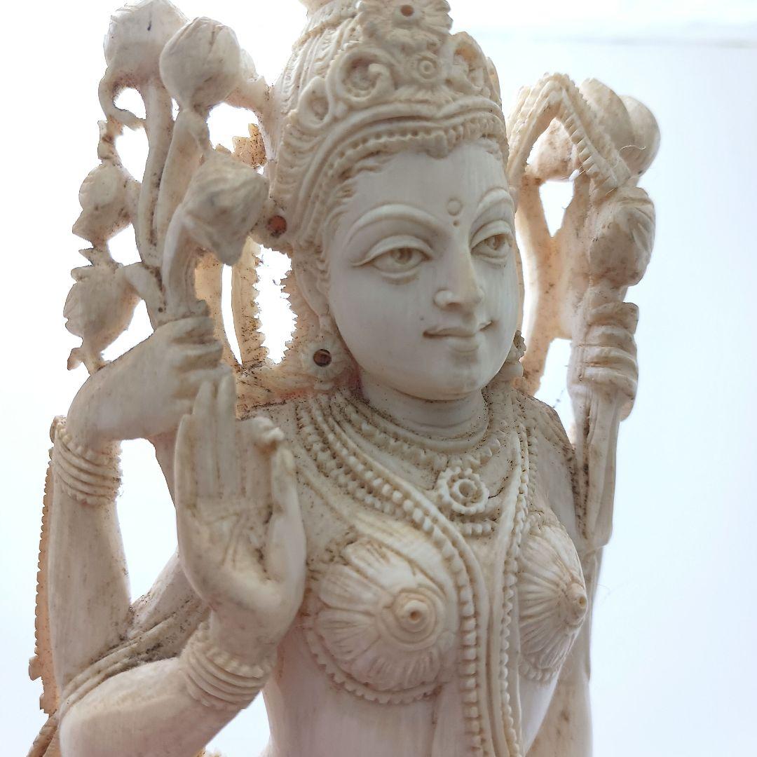 Y2179 細密彫刻 極上 置物 チベット女神像 総重量646.1g　ten