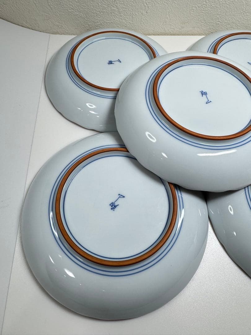 美濃焼 翔山作 赤絵染付祥瑞 中皿揃 5客 16cm 和食器